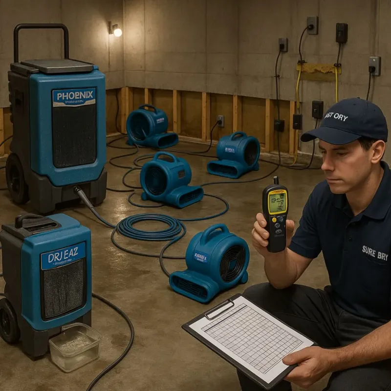 Structural Drying and Dehumidification process in Kenansville, NC